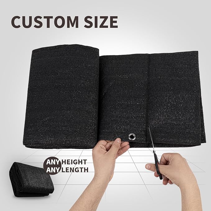 LOVE STORY Custom Size 3'x1' Black Balcony Privacy Screen, UV Block Privacy - Image 2