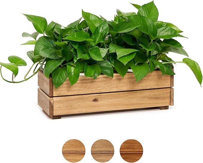 Wooden Planter Box, Storage Box 17”L x6”W x5.5”H by THYOI