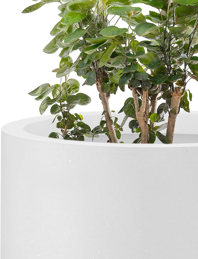Kante 24 Inch Tall Round Concrete Planter, Large Indoor Outdoor Plant Pots - Image 8
