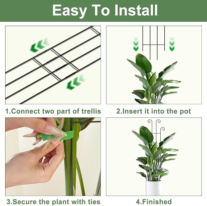 32.6in Tall Plant Trellis Indoor, Metal Garden Trellis - Image 6