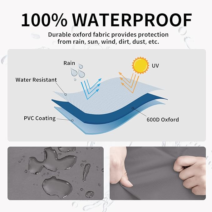 Easy-Going Heavy Duty 600D Outdoor Daybed Cover 75 Inch UV Resistant Patio - Image 3