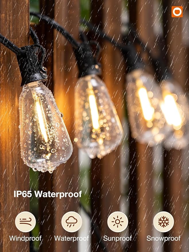 addlon 96FT Smart Outdoor String Lights, Dimmable Patio Lights - Image 5