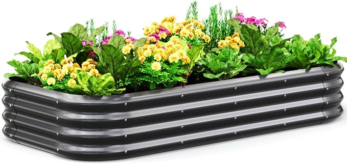Quictent Galvanized Raised Garden Bed Kit, Dark Grey by QUICTENT