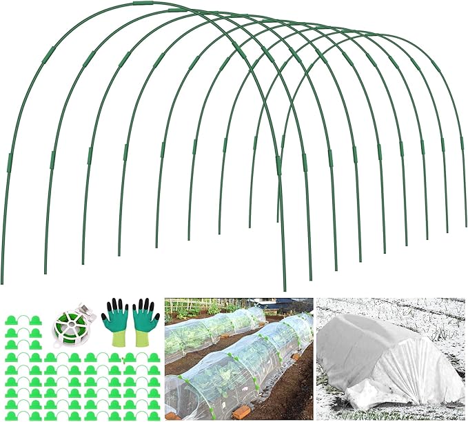 9 Sets Greenhouse Hoops for Raised Beds, Plant Support Hoop House Kit Frame for - Image 8