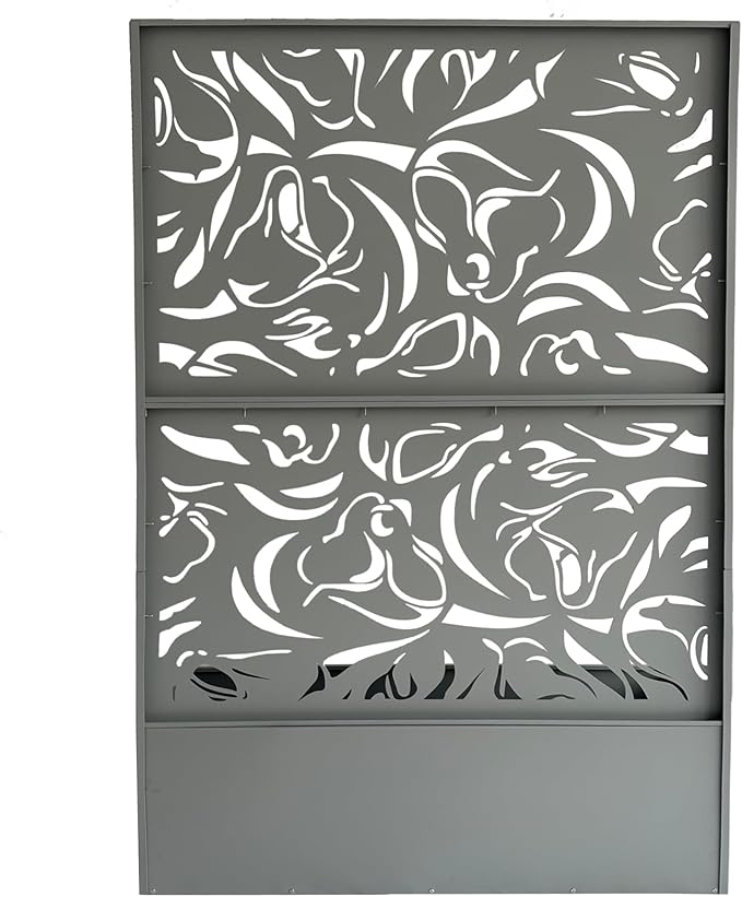 Oakland Living 6 ft. X 4 ft. Grey Freestanding Metal Privacy Screen Room Divider - Image 4