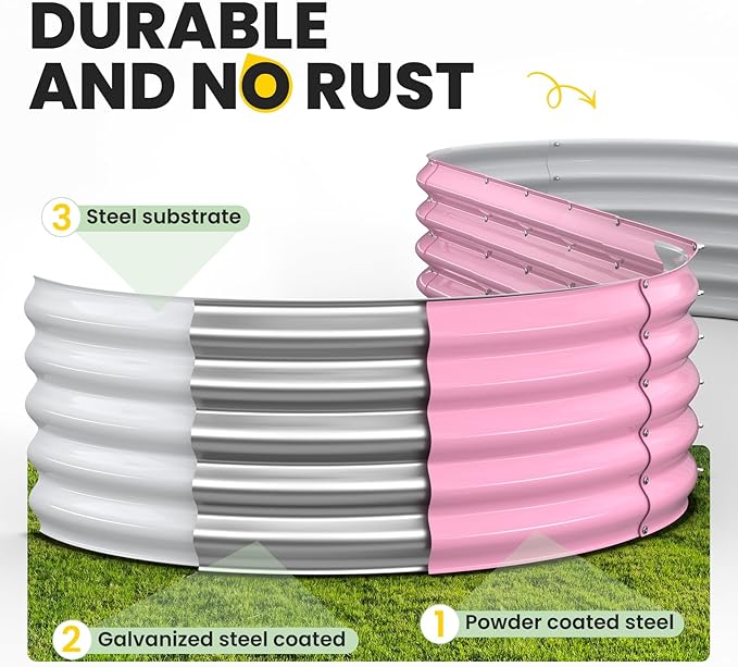 Galvanized Raised Garden Bed 8x2x1.5 FT, Oval Metal Raised Garden Bed Outdoor - Image 6