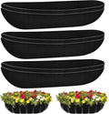 Riare 6 Pack 30 Inch Black Felt Window Box Liners- Fabric Trough Planter Basket by Riare