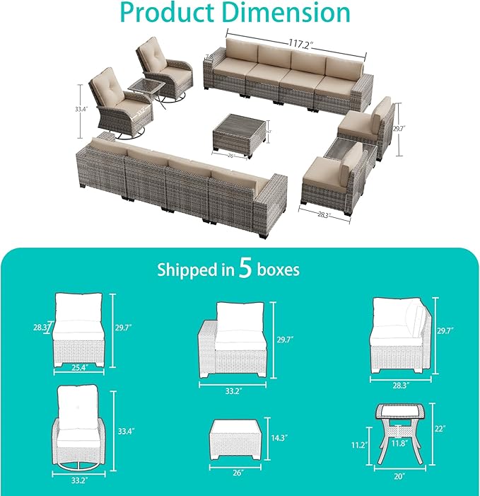 13-Piece Outdoor Patio Furniture Set - Image 5