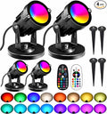 RGBW 8W LED Spotlight with Remote, 16 Color Changing Landscape Lighting by Agdjasa