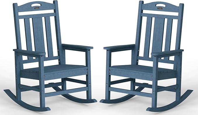 Ciokea Oversized Outdoor Rocking Chairs Set of 2, 380lbs Heavy-Duty Large Patio by CIOKEA