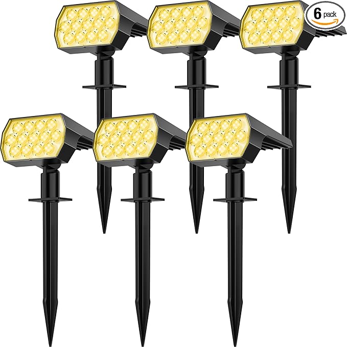 Solar Spot Lights Outdoor Waterproof IP65, 2-in-1 Solar Landscaping Spotlights by FratinkSolarLights