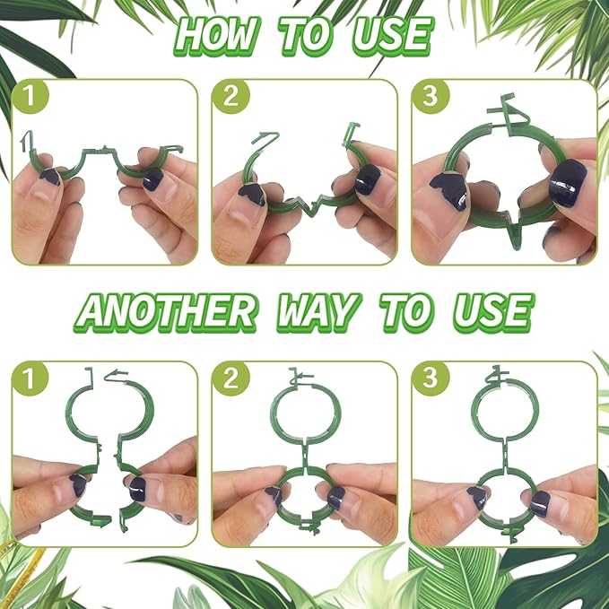 OJYUDD 300 Pcs Plant Support Clips, Plastic Tomato Clips, Plant Support Clips - Image 4