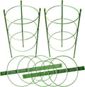 LEOBRO 4 PCS Plant Support Cages, Tomato Cages, Metal Garden Plant Support Ring by LEOBRO