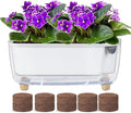 Self Watering Planter with Coco Coir Pellets, 11.8 Inch Plastic Rectangular by Oliz