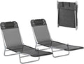 Outsunny 2 Piece Folding Chaise Lounge Chairs, Pool Sun Tanning Chairs by Outsunny