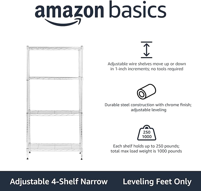 Amazon Basics 4-Shelf Adjustable Storage Shelving Unit - Image 4
