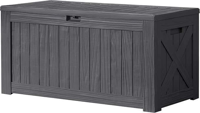 Devoko 120 Gallon Deck Box Resin Outdoor Storage Box Waterproof by DEVOKO