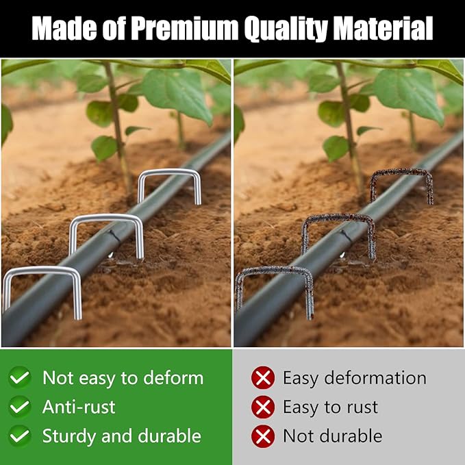 FEED GARDEN 4 Inch 50 Pack Galvanized Landscape Staples 11 Gauge Anti-Rust - Image 5