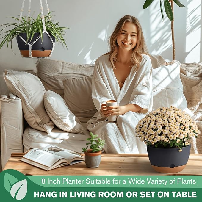 montresor Set of 2-8 Inch Hanging Planters - Image 7