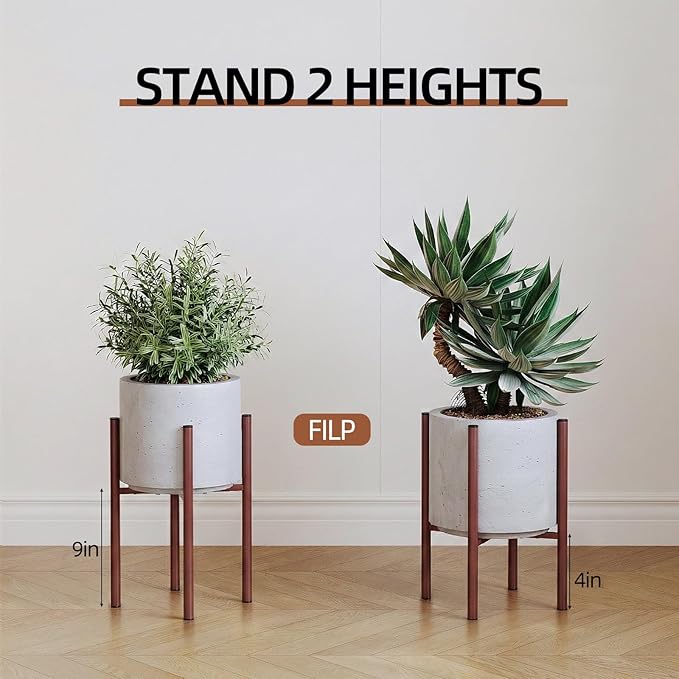 Plant Stand Indoor for 2 Height Options, Mid Century Modern Outdoor Planter - Image 4