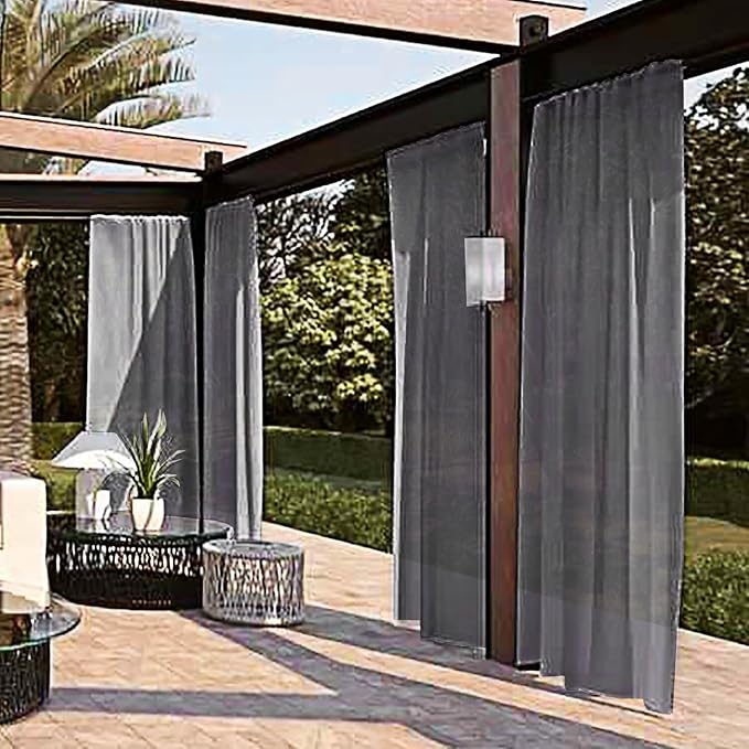 SpaceDresser Waterproof Outdoor Sheer Curtains - Image 2