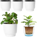 T4U 7 Inch Self Watering Pots for Indoor Plants, 4 Pack Plant Pots, Self by T4U