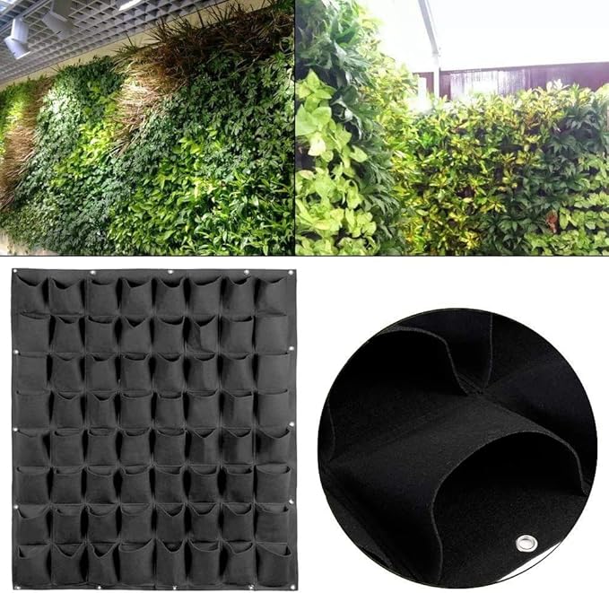 Hanging Planting Grow Bags, 64 Pockets Hanging Vertical Wall Planter Wall - Image 6