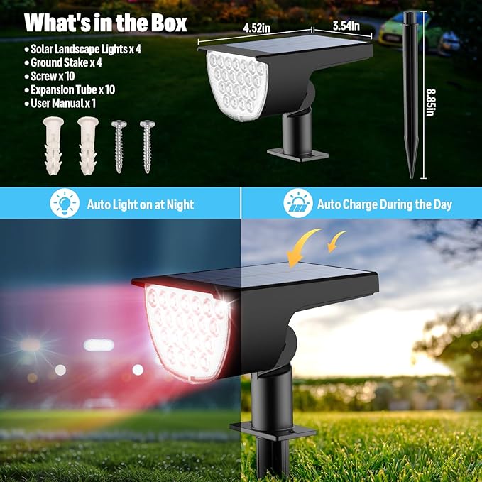 Solar Multicolor Lights Waterproof IP65, 8 Lighting Modes Solar Spot Lights - Image 6