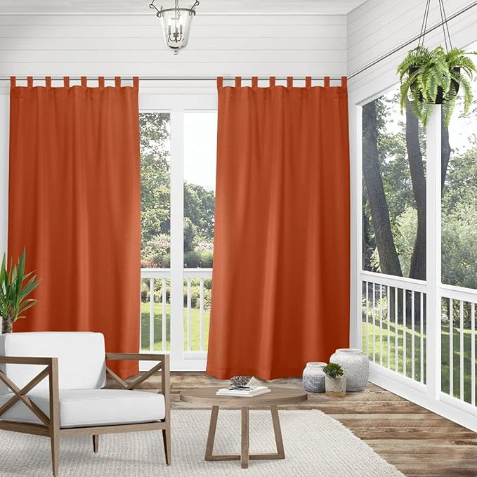 Exclusive Home Cabana Solid Indoor/Outdoor Light Filtering Hook-and-Loop Tab - Image 3