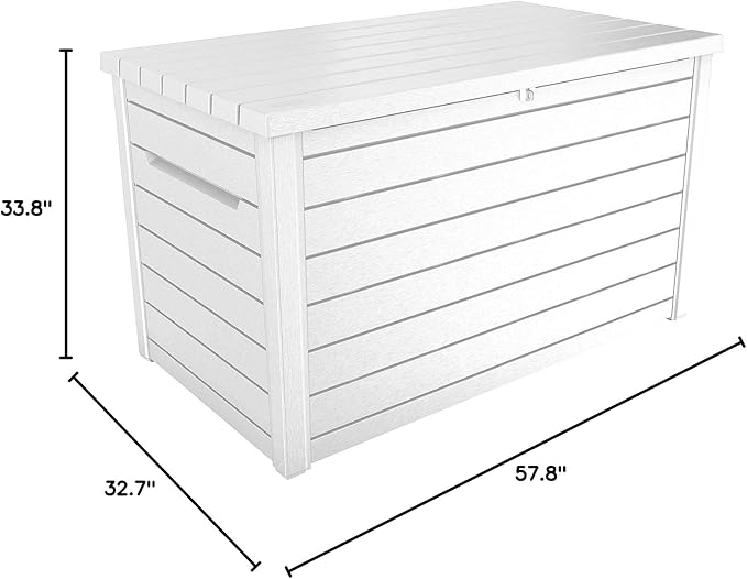 Keter XXL 230 Gallon Deck Storage Box Outdoor Patio Container ~ White - Image 7