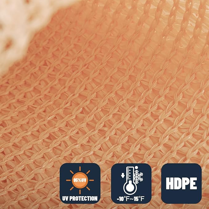 SUNNY GUARD Custom Size 9'x10' Peach Fuzz Sun Shade Sail Rectangle UV Block - Image 4