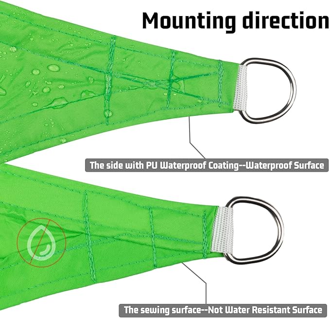 LOVE STORY Rectangle 6'x15' Waterproof Sun Shade Sail Canopy UV Block - Image 3