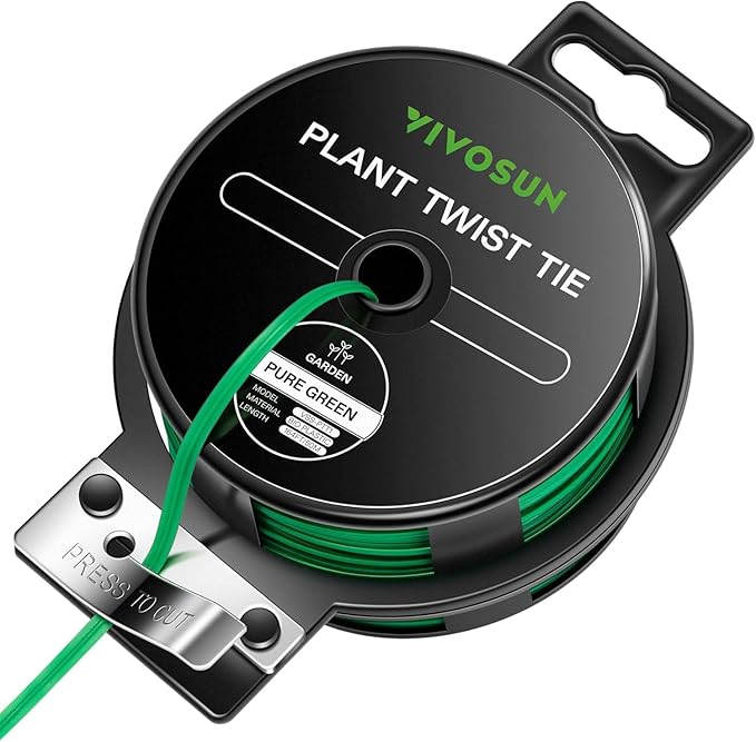 VIVOSUN Twist Ties, 164 ft PE-Coated Green Plant Ties by VIVOSUN