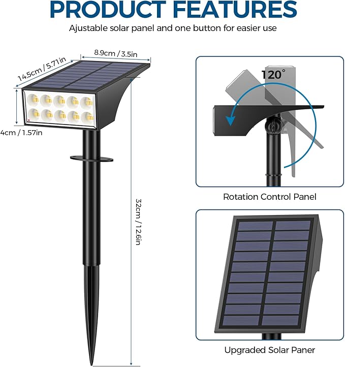 Solar Lights Outdoor Waterproof IP65, Spot Solar Light - Image 7
