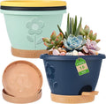 Plastic Plant Pots 10 Inch Set of 4, Self Watering Pots by gegemaoyi