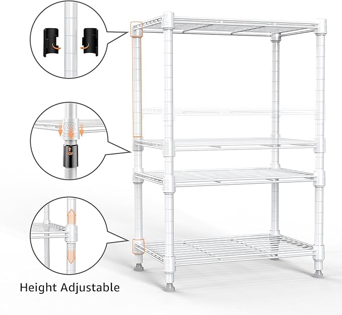 450 lbs Wire Storage Shelving 3-Tier Utility Shelving Unit Steel Organizer Wire - Image 9