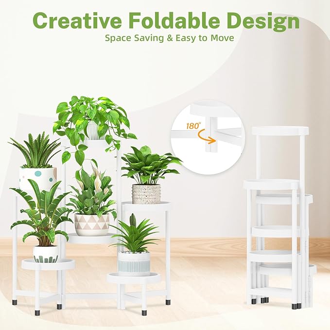 iDavosic.ly 6 Tier Folding Plant Stand Indoor Outdoor - Image 3