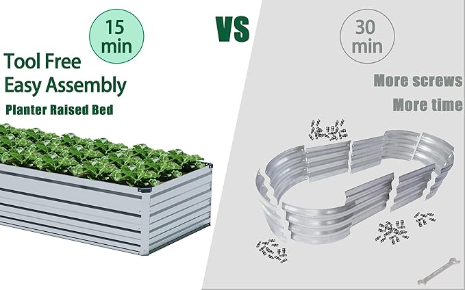 4×3×1FT Galvanized Raised Garden Bed Kit, Metal Planter Boxes, Large Raised - Image 7