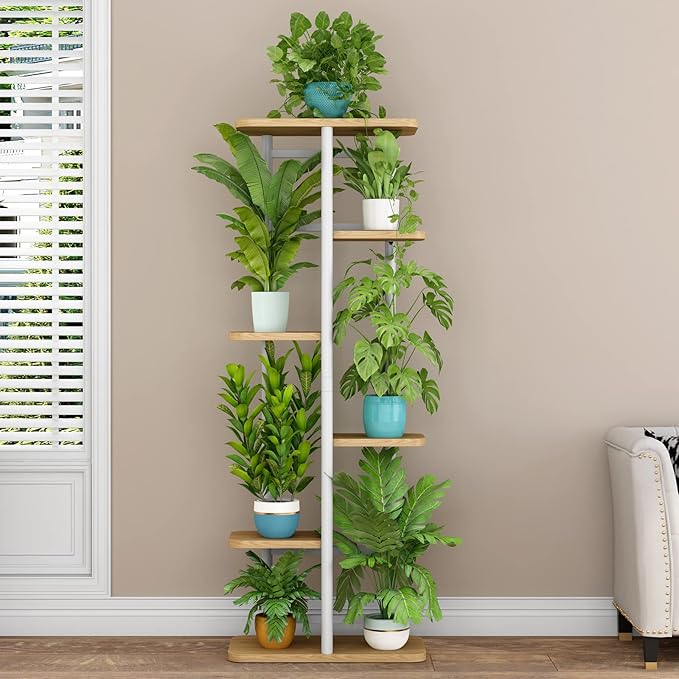 LINZINAR Plant Stand 6 Tier 7 Potted Multiple Flower Pot Holder Shelf Indoor - Image 2