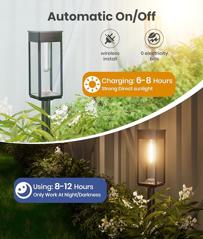 Solar Pathway Lights Outdoor, 12 Pack Bright Solar Lights Outdoor, Auto On/Off - Image 7