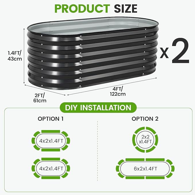 Galvanized Raised Garden Bed Outdoor |17'' Tall Planter Box Outdoor - Image 6