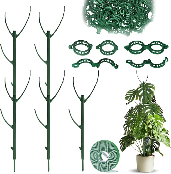 5pack Adjustable Plant Support Pole – Stackable Indoor/Outdoor Support Pole by Unknown