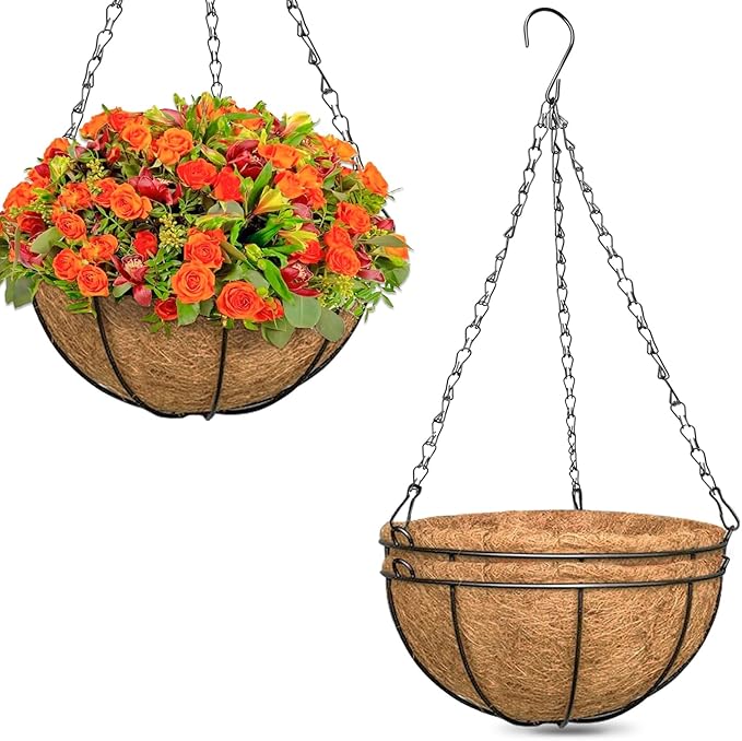 ZeeDix 12 Inch Hanging Baskets for Plants Outdoor by ZeeDix