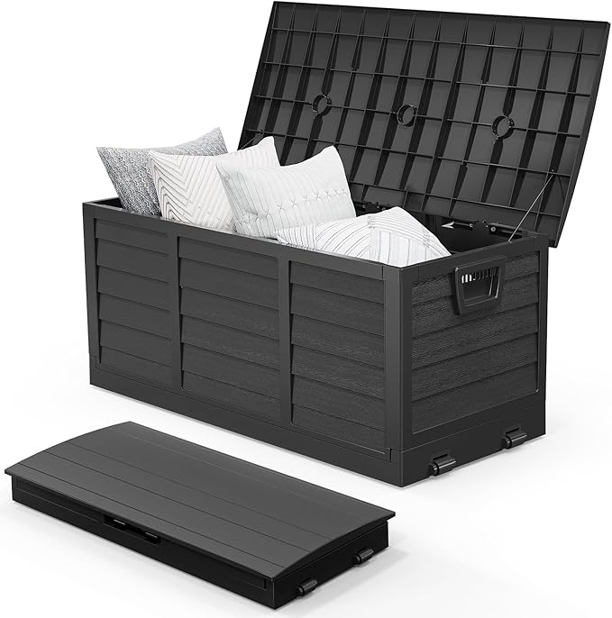 VINGLI 75 Gallon Collapsible Outdoor Storage Box, Simple-to-assemble Plastic by VINGLI