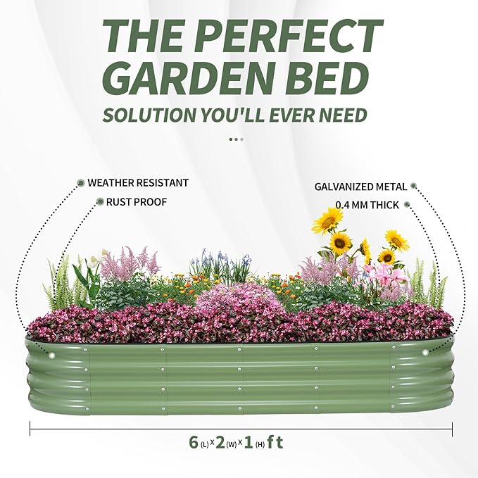 1MORE Galvanized Raised Garden Bed- Planter Garden Boxes Outdoor, Raised Beds - Image 5