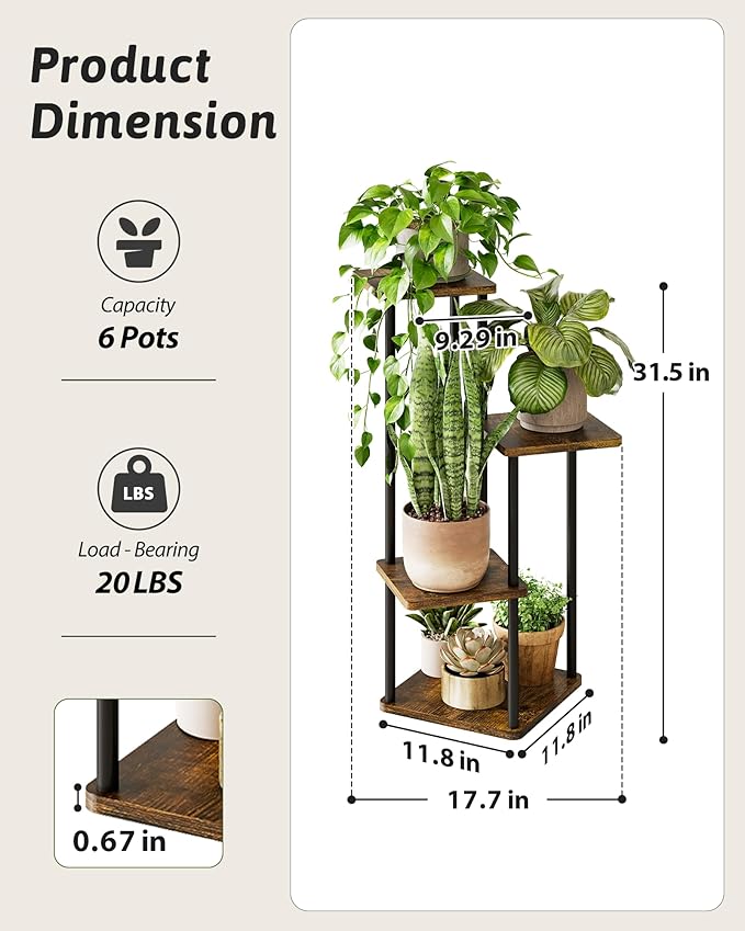 Tall Plant Stand Indoor 4 Tiered Plant Shelf - Image 4