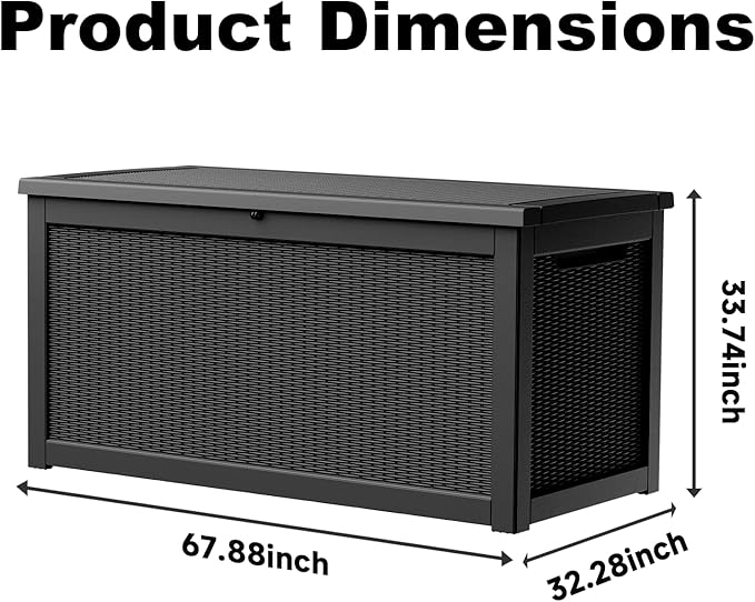 310 Gallon Lockable Outdoor Storage Box – Waterproof Resin Deck Box - Image 2