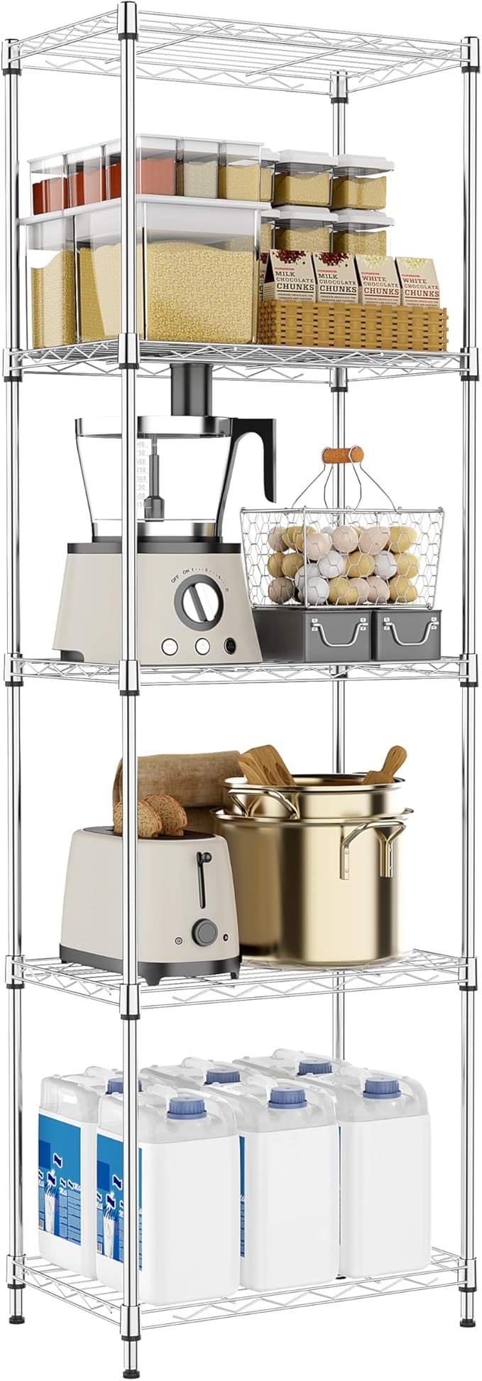 5 Tiers Shelf Metal Storage Shelves Wire Rack Closet Organizers by MEIGAOPLASTICANDMETALHKCOLIMITED