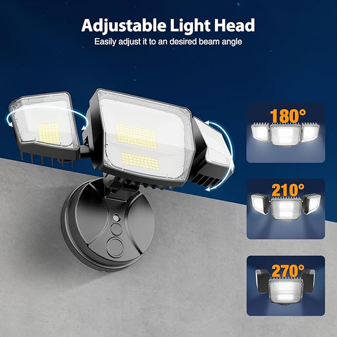 Onforu 90W Flood Lights Outdoor, 10000LM Ultra Bright 4-Head LED Security Light - Image 6