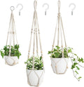 Mkono 3 Pack Macrame Plant Hangers Indoor Different Size Hanging Planter Basket by Mkono